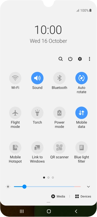 Press the settings icon. Press the settings icon.