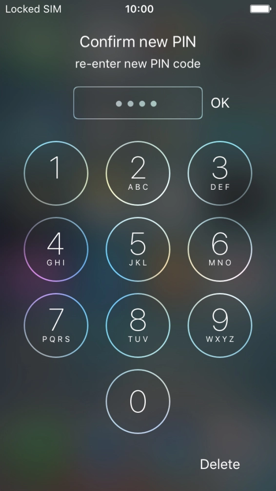 Key in the new PIN again and press OK. Key in the new PIN again and press OK.