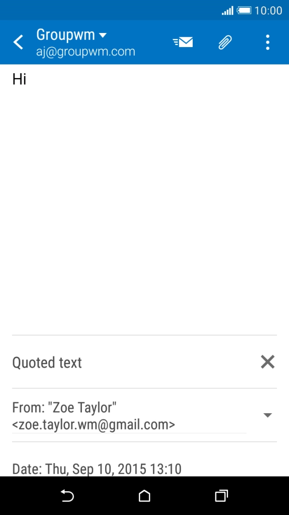 Write the text for your reply and press the send icon.