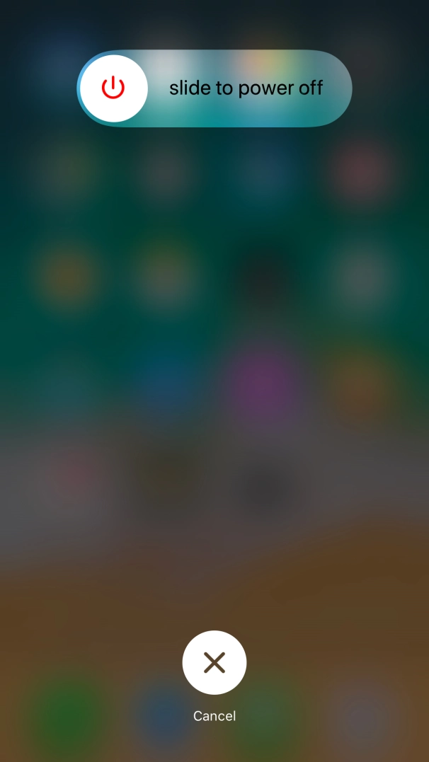 Press and drag the power off icon right.
