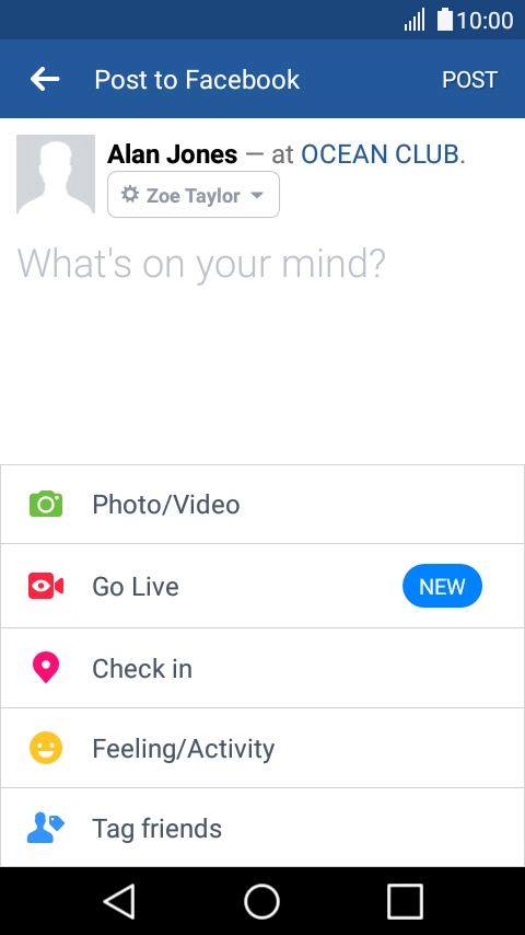 Press the text input field.
