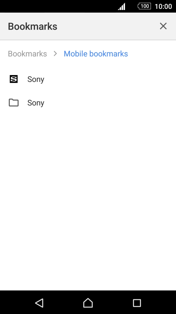Press the required bookmark.