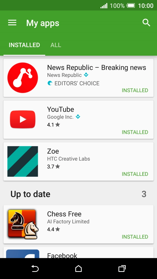Press the required app.