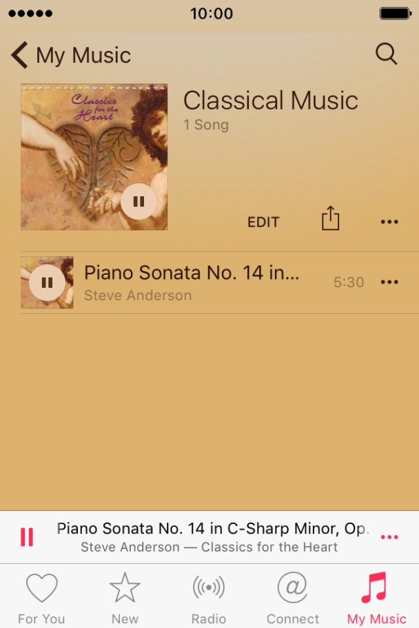 Press the dots next to the song title.