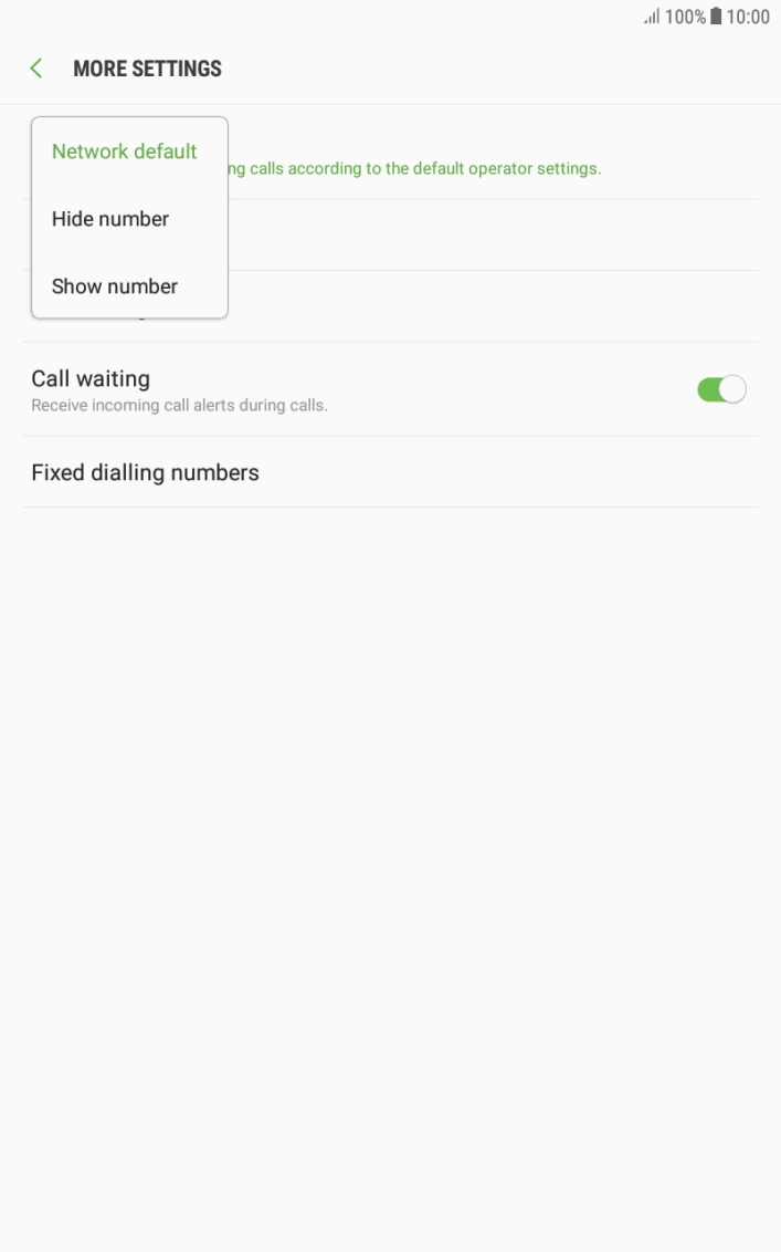 Press Show number to turn on caller identification.