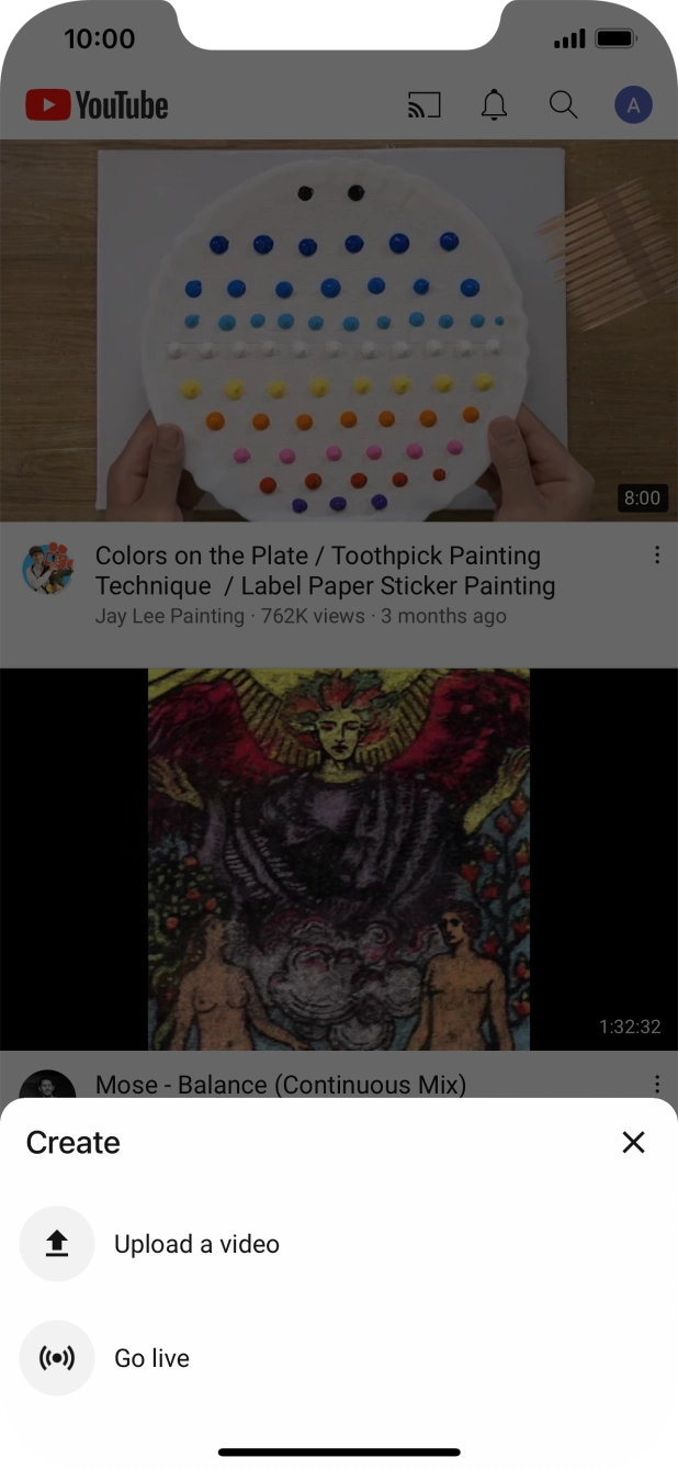 Press Upload a video.