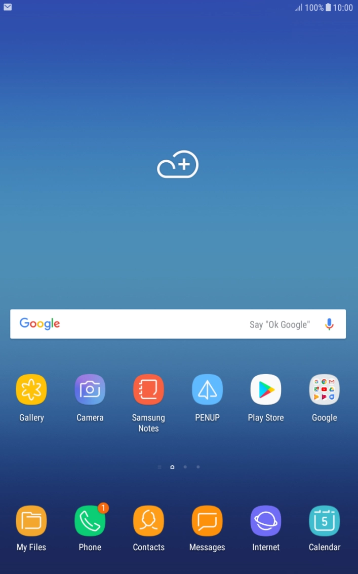 The email icon shows that you've received a new email.