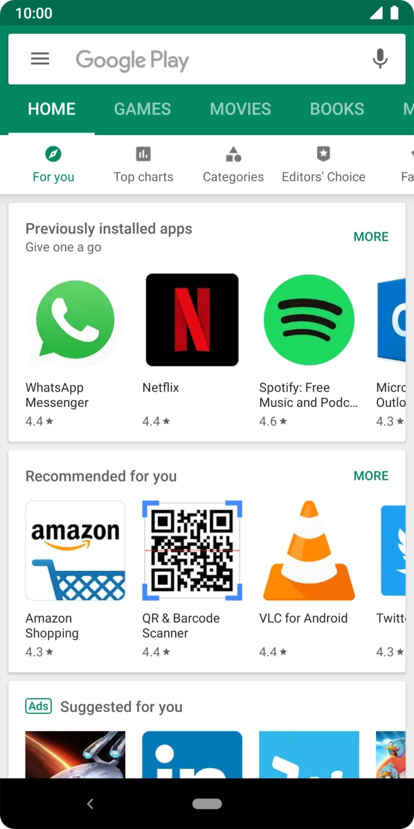 Press the search field.