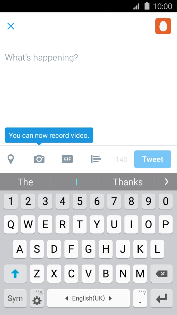 Press the text input field.
