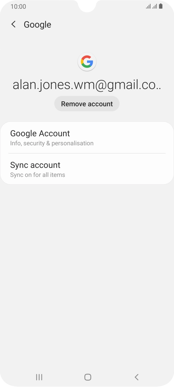 Press Sync account.