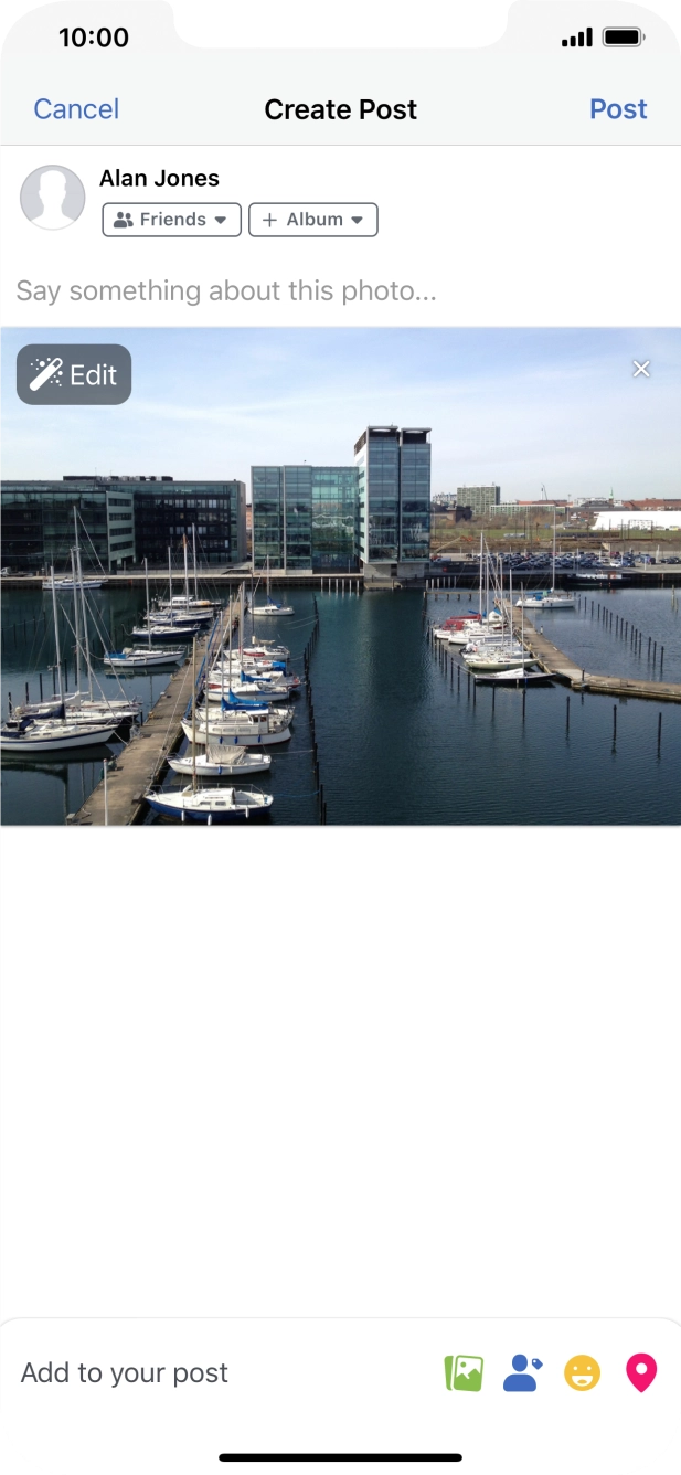 Press the text input field.