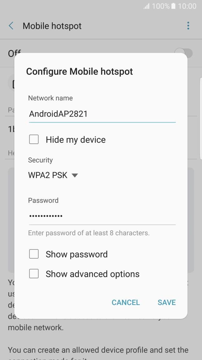 Press the field below 