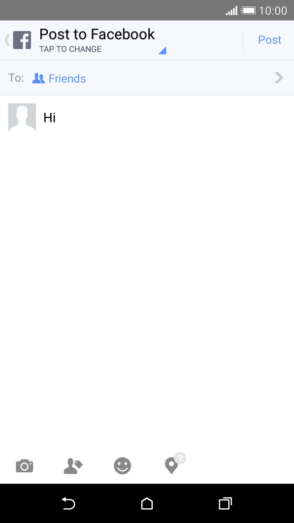 Write the required text and press Post.