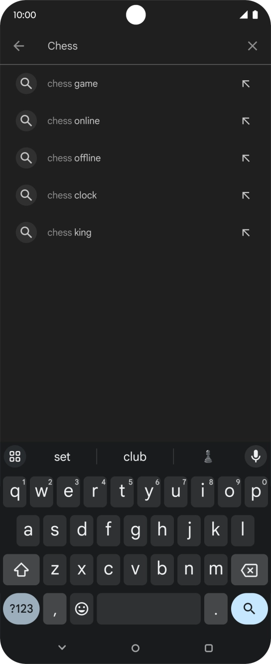 Key in the name or subject of the required app and press the search icon.