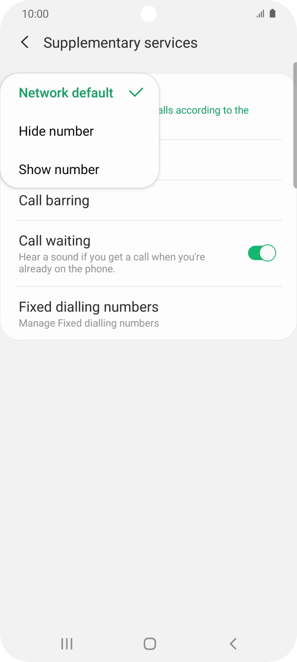 Press Show number to turn on caller identification.