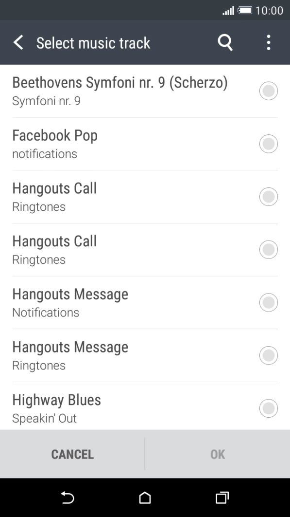 Press the required audio file.