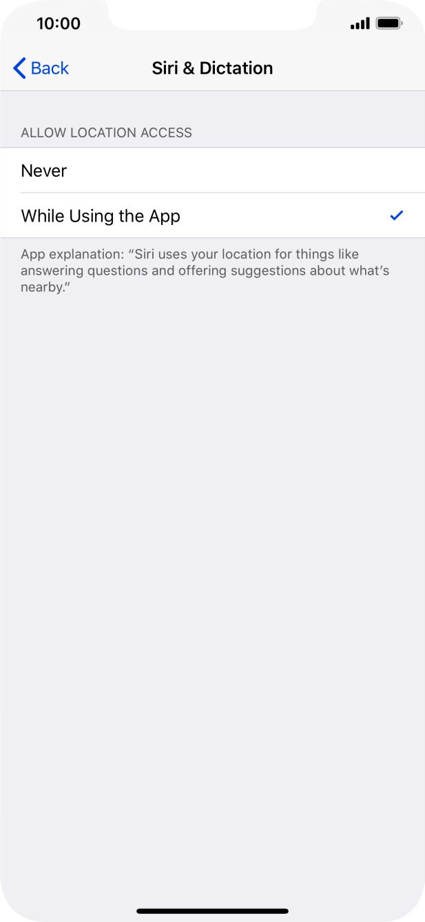 Press the required setting to turn the function on or off.