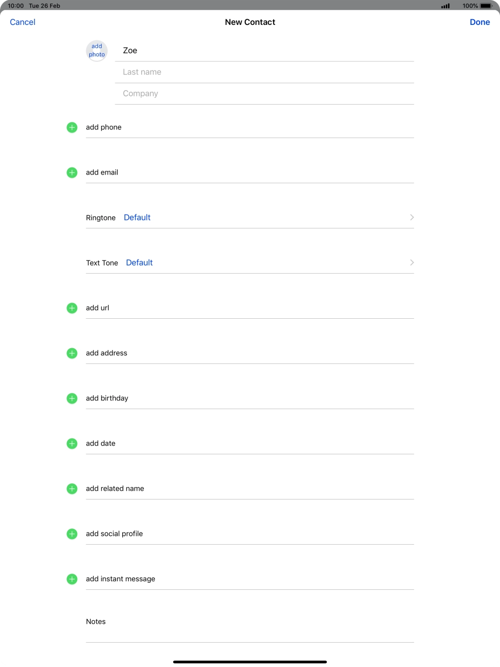 Press Last name and key in the last name.