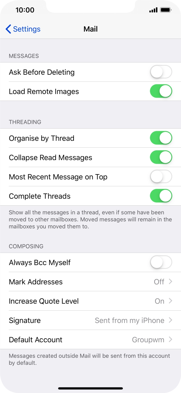 Press Default Account. Press Default Account.
