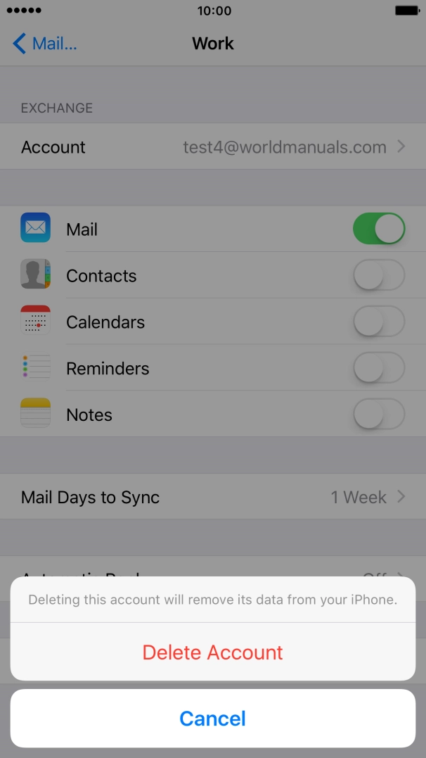 Press Delete Account.
