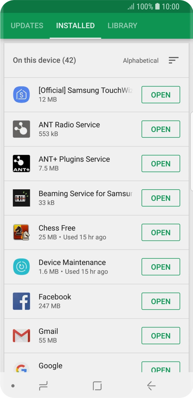 Press the required app.