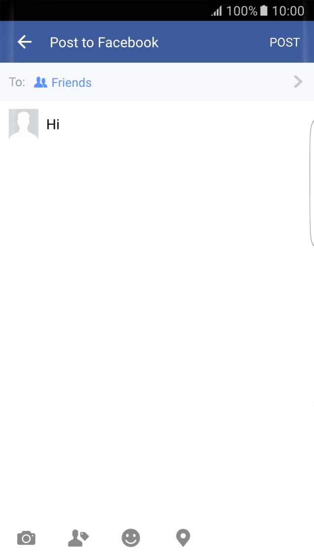 Write the required text and press POST.