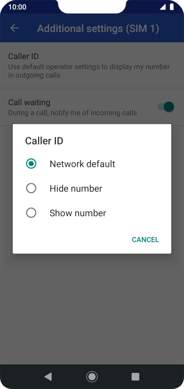 Press Show number to turn on caller identification.