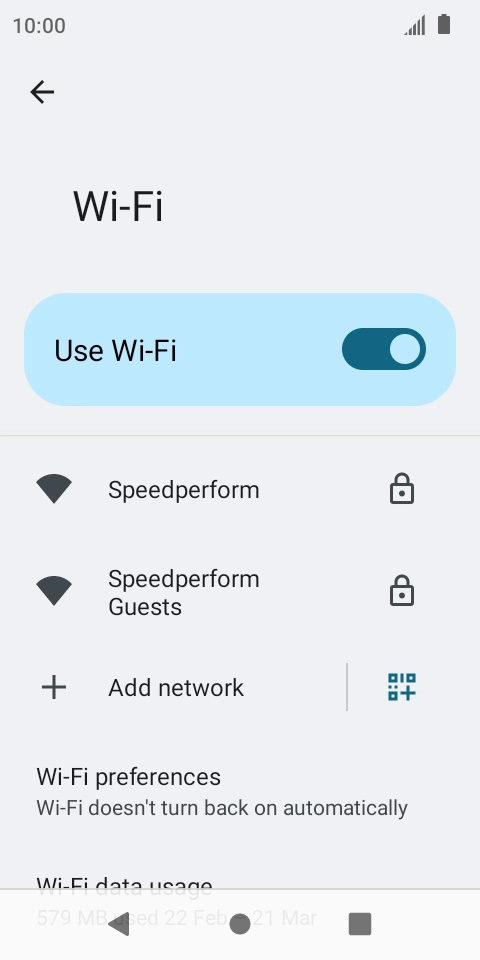 Press the required Wi-Fi network.