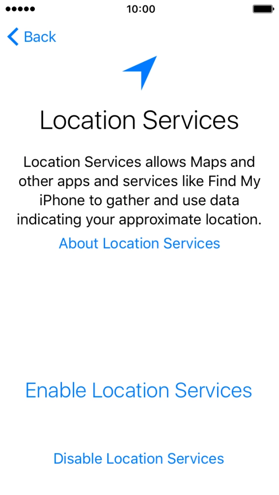 Press Enable Location Services to turn on the function.