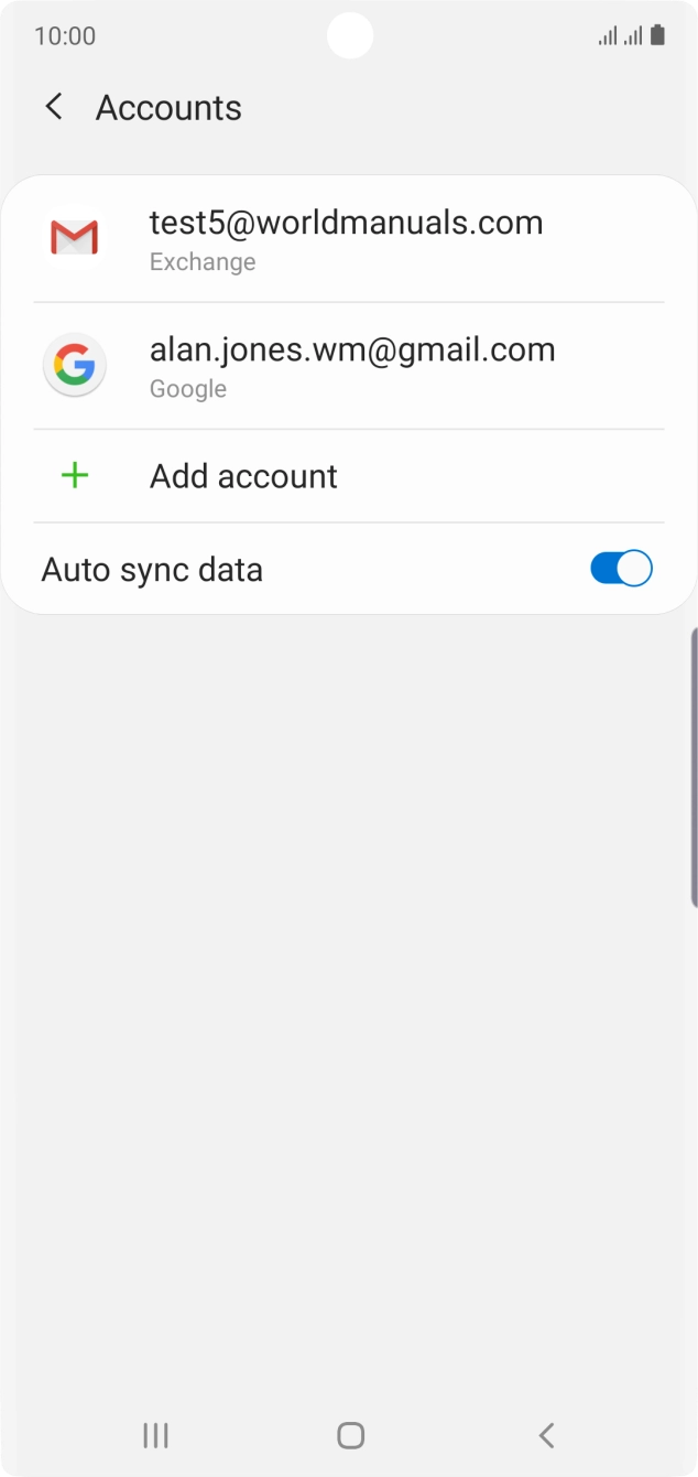 Press the required account.