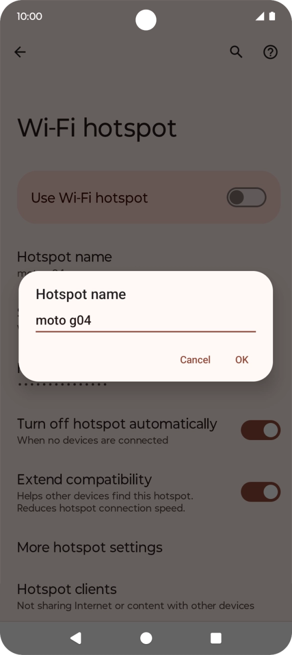 Key in the required Wi-Fi hotspot name and press OK.