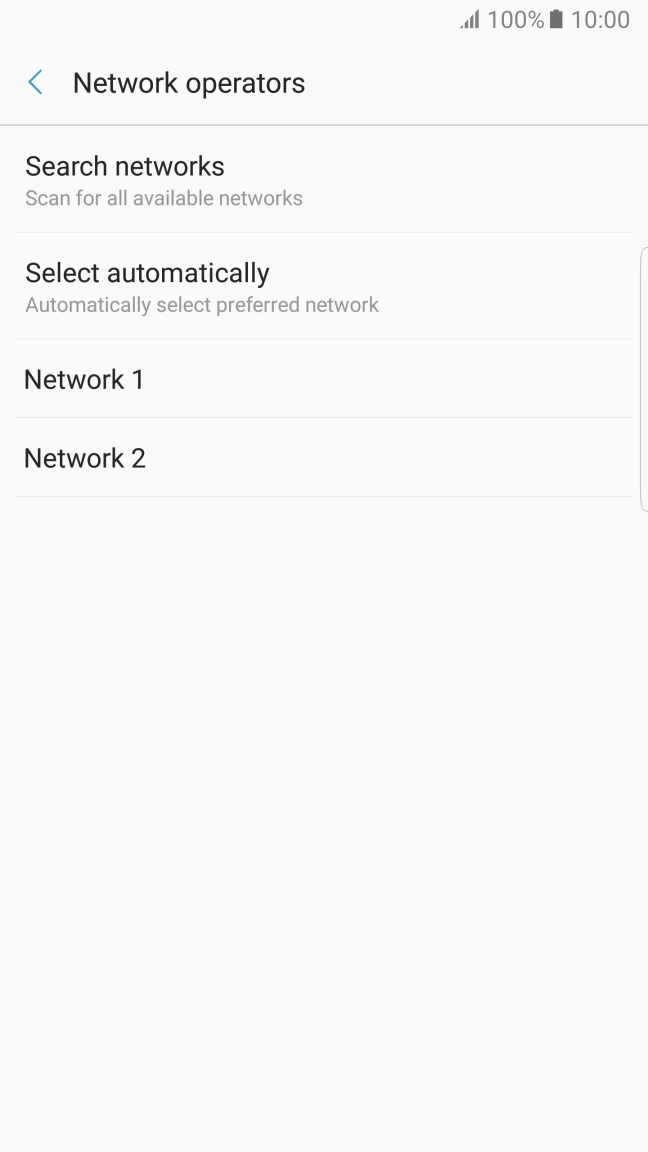 Press the required network.
