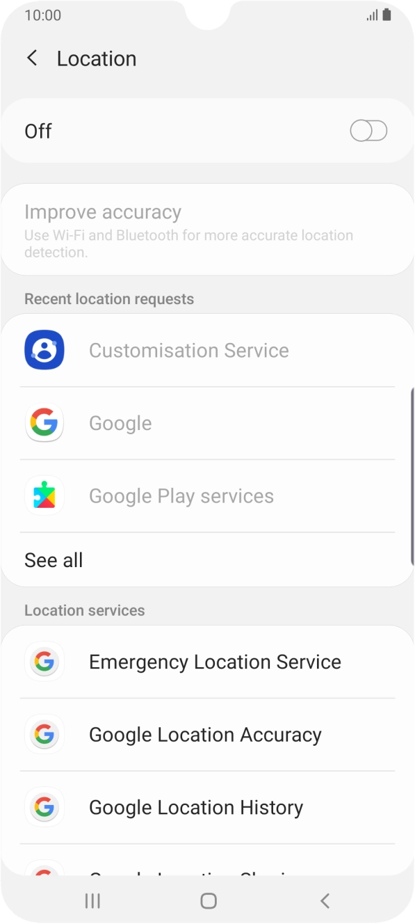 Press the indicator to turn the function on or off.