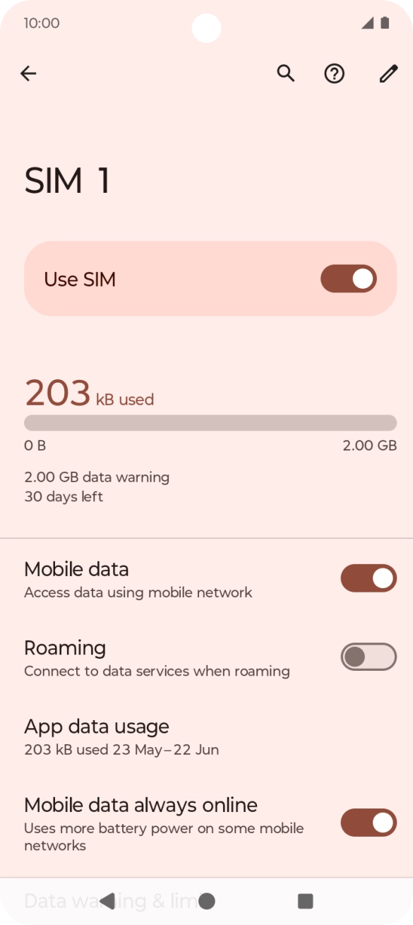 The total data usage is displayed.