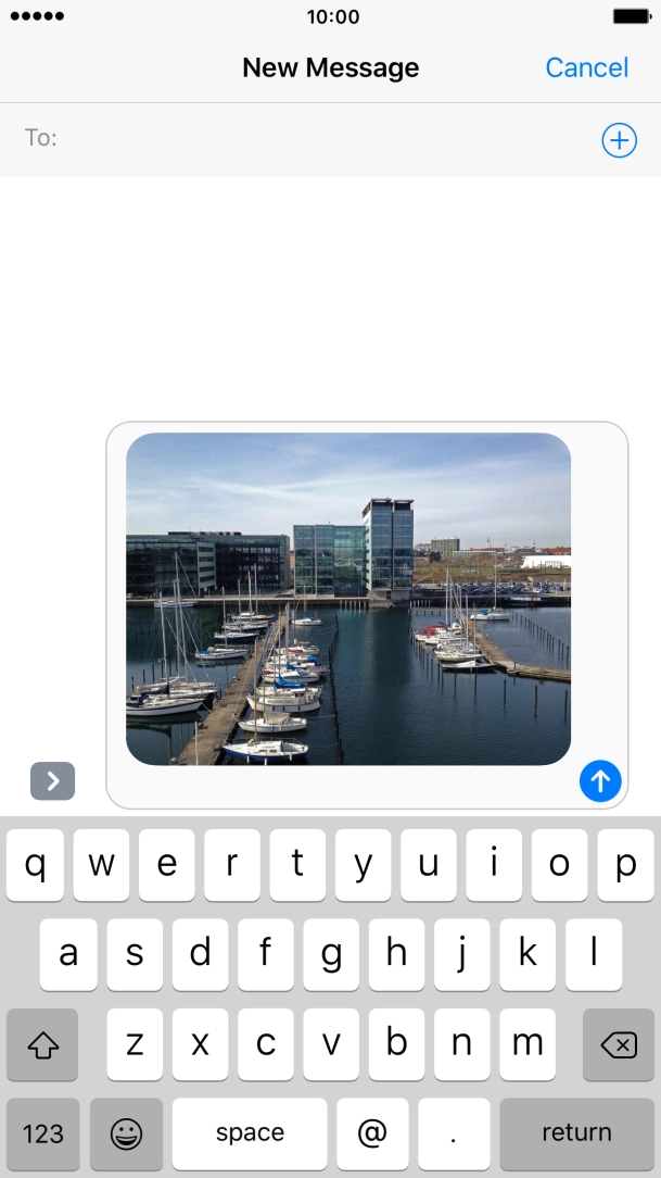 Press the search field and key in the first letters of the recipient's name.