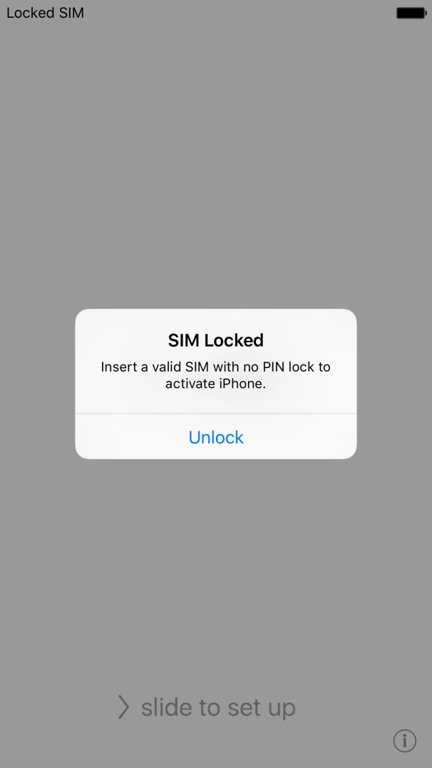 If your SIM is locked, press Unlock.