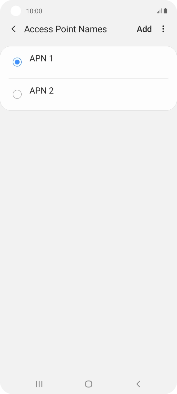 Press the field next to the data connection to activate it. Press the field next to the data connection to activate it.