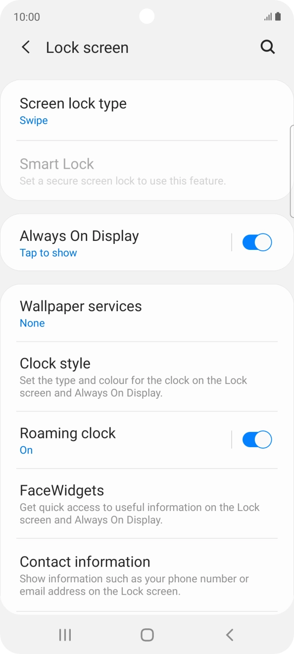 Press Screen lock type.