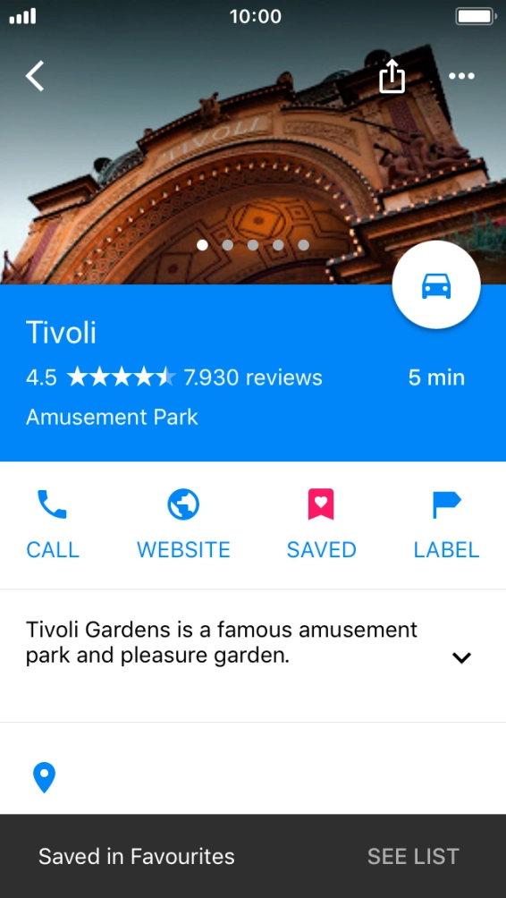 Press the route planning icon.
