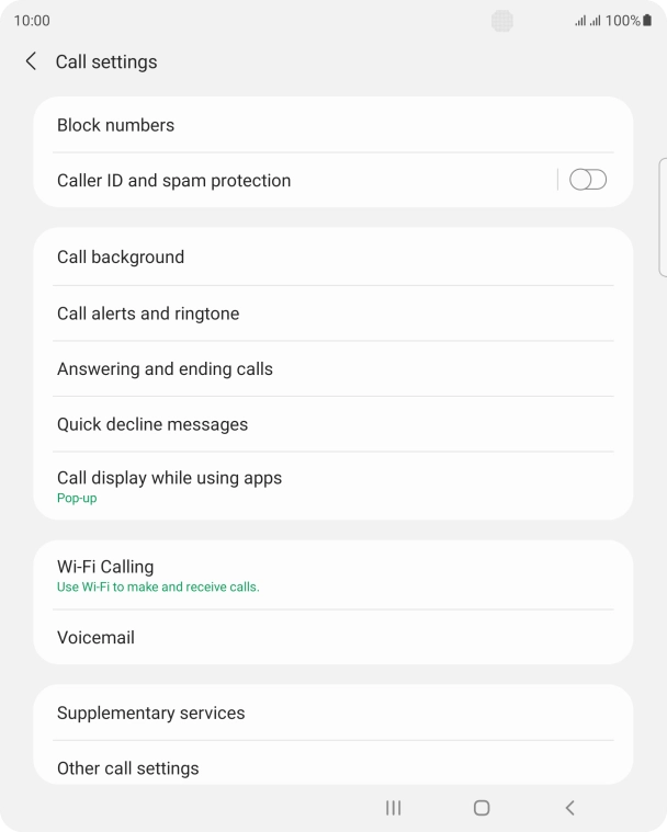 Press Supplementary services. Press Supplementary services.
