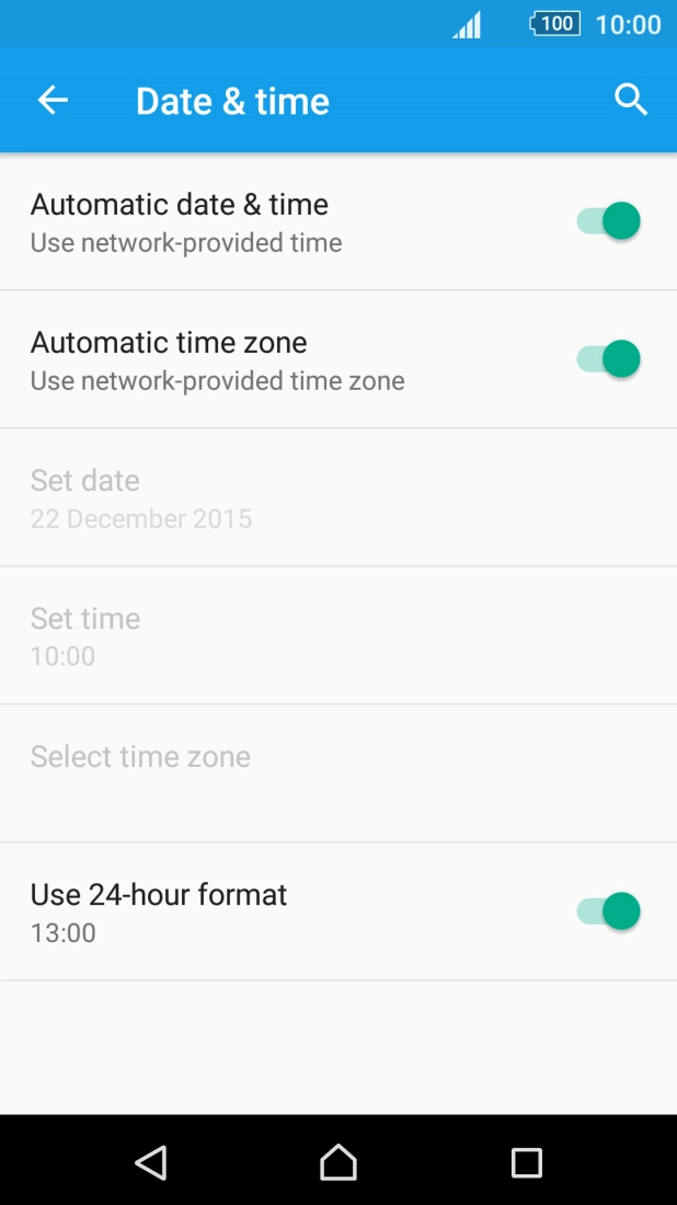 Press Automatic time zone to turn off the function.