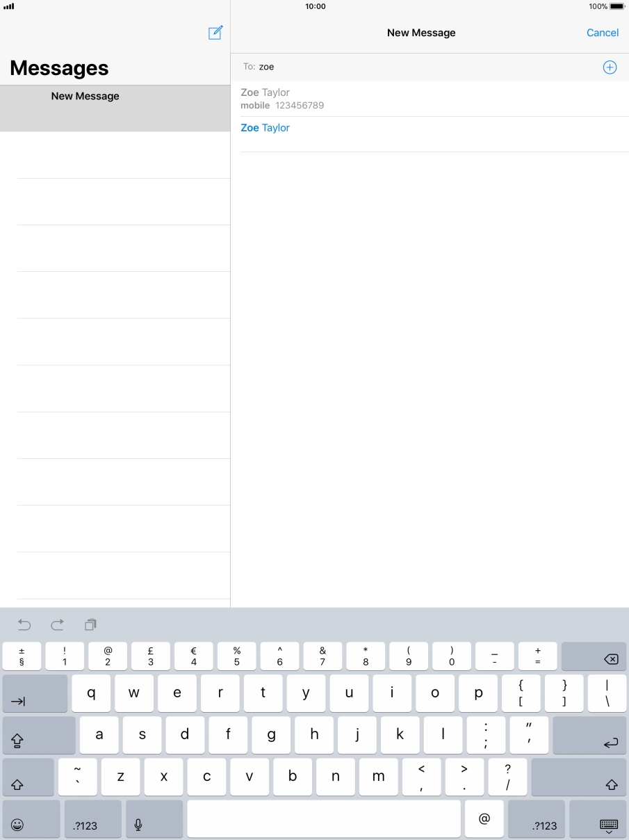 Press the required contact.