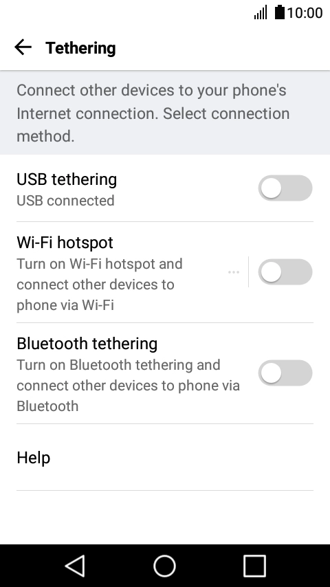 Press Wi-Fi hotspot.