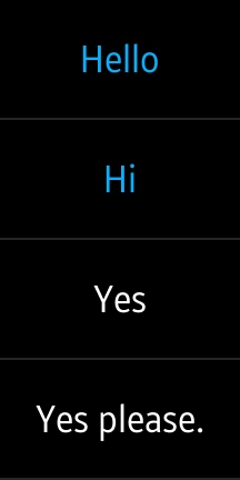 Press the required quick reply.