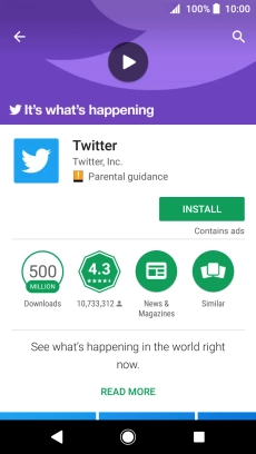 Press INSTALL and follow the instructions on the screen to install the application.