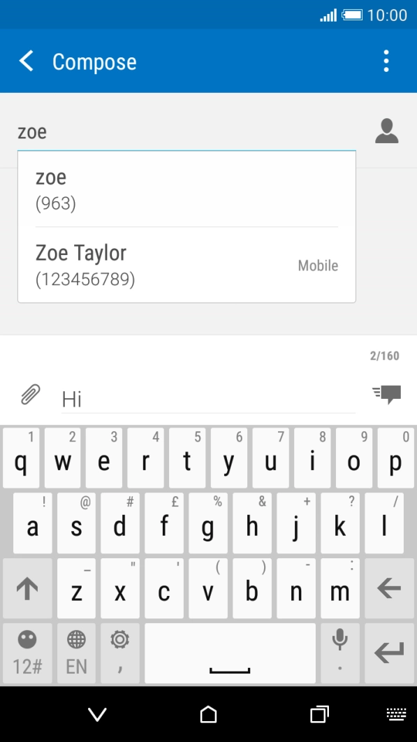 Press the required contact.