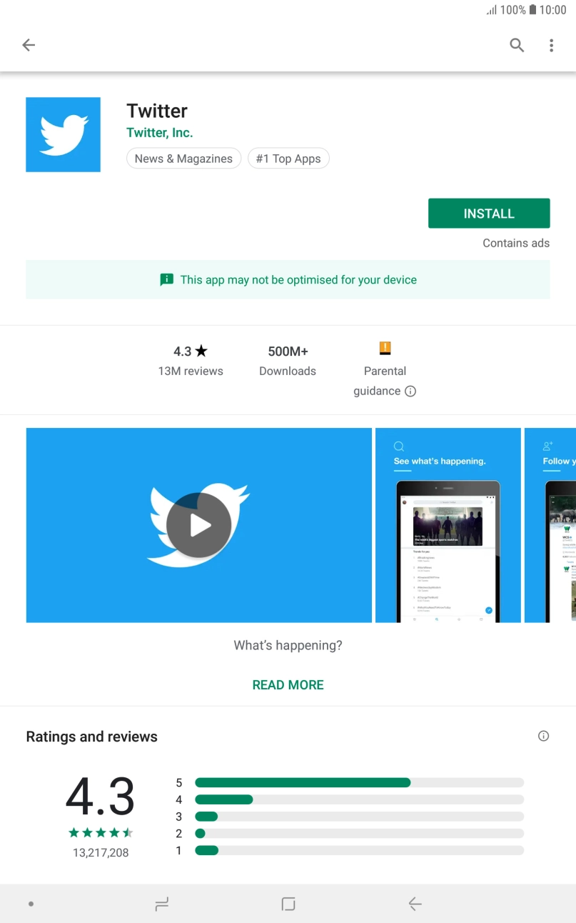 Press INSTALL and follow the instructions on the screen to install the app. Press INSTALL and follow the instructions on the screen to install the app.