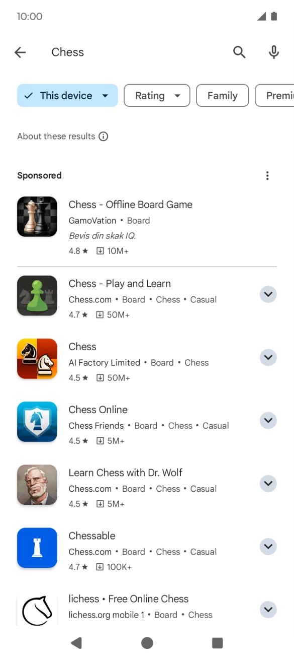 Press the required app.