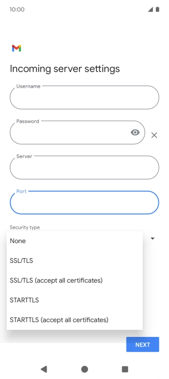 Press SSL/TLS. Press SSL/TLS.