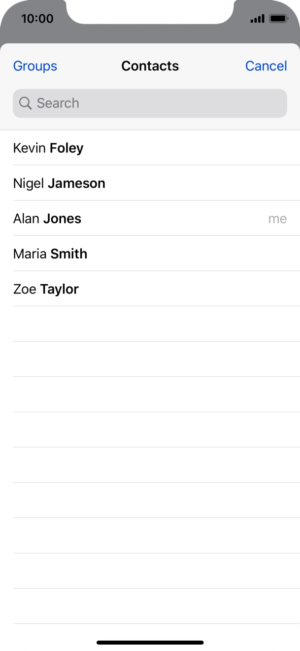 Press the required contact.